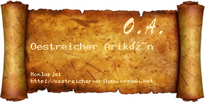 Oestreicher Arikán névjegykártya